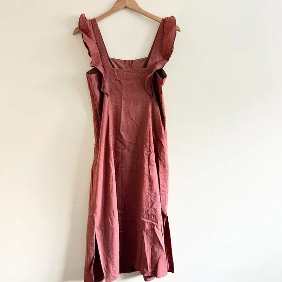 HUTCH "Ruffled Maxi Dress In Assorted-Rust Red" - Picture 5 of 6